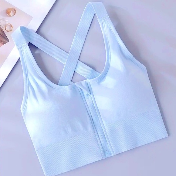 3 PC SET - High-Impact Sports Bras –Breathable Zip-Front Crisscross Back - Picture 2 of 14